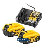 Zestaw DeWalt DCB1104P2-QW ładowarka DCB1104 18V XR + 2 akumulatory DCB184 5,0Ah Li-Ion 1