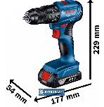 Wiertarko-wkrętarka udarowa Bosch GSB 185-LI 18V 2x2,0 50Nm Ah walizka 06019K3100 2