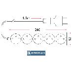 Przedłużacz 5x2P+Z  1,5m 10A 3x 1,0mm2 OWY (H05VV-F) IP20 biały PM/5-3-1,5M Rum-Lux 2