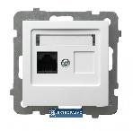 As biały gniazdo komputerowe pojedyncze RJ45 kat. 5e UTP bez ramki GPK-1G/K/M/00 Ospel 1