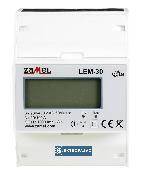 Licznik energii elektrycznej LCD 3-fazowy max 100A 3x230/400V AC+N TH35 IP20 LEM-30 EXT10000235 Zamel 1