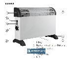 Grzejnik konwekcyjny elektryczny Sondo 2000W Turbo stojący z nawiewem i termostatem KGST Kobi 3