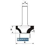 Frez trzpieniowy zaokrąglający CNC Premium z łoż. doln. D=28,6xH=12,7/d=8 R=8 FT910-2808-0001 Globus 3