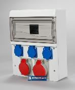 Rozdzielnica budowlana 16A 5P + 32A 5P + 3x2P+Z 250V okno 13 mod. IP44 6634-001 Polam Nakło 1