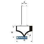 Frez trzpieniowy zaokrąglający CNC Premium z ostrzem prowadzącym D=6,4xH=7/d=6  R=3,2  FT903-0606-0001 Globus 3