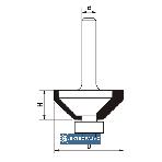 Frez trzpieniowy fazujący CNC Premium z łoż. doln. D=44,4xH=22,2/d=12 45st. FT905-4412-0001 Globus 3