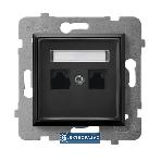 Aria czarny metalik gniazdo komputerowe podwójne RJ45 kat. 5e UTP bez ramki GPK-2U/K/M/33 Ospel 1